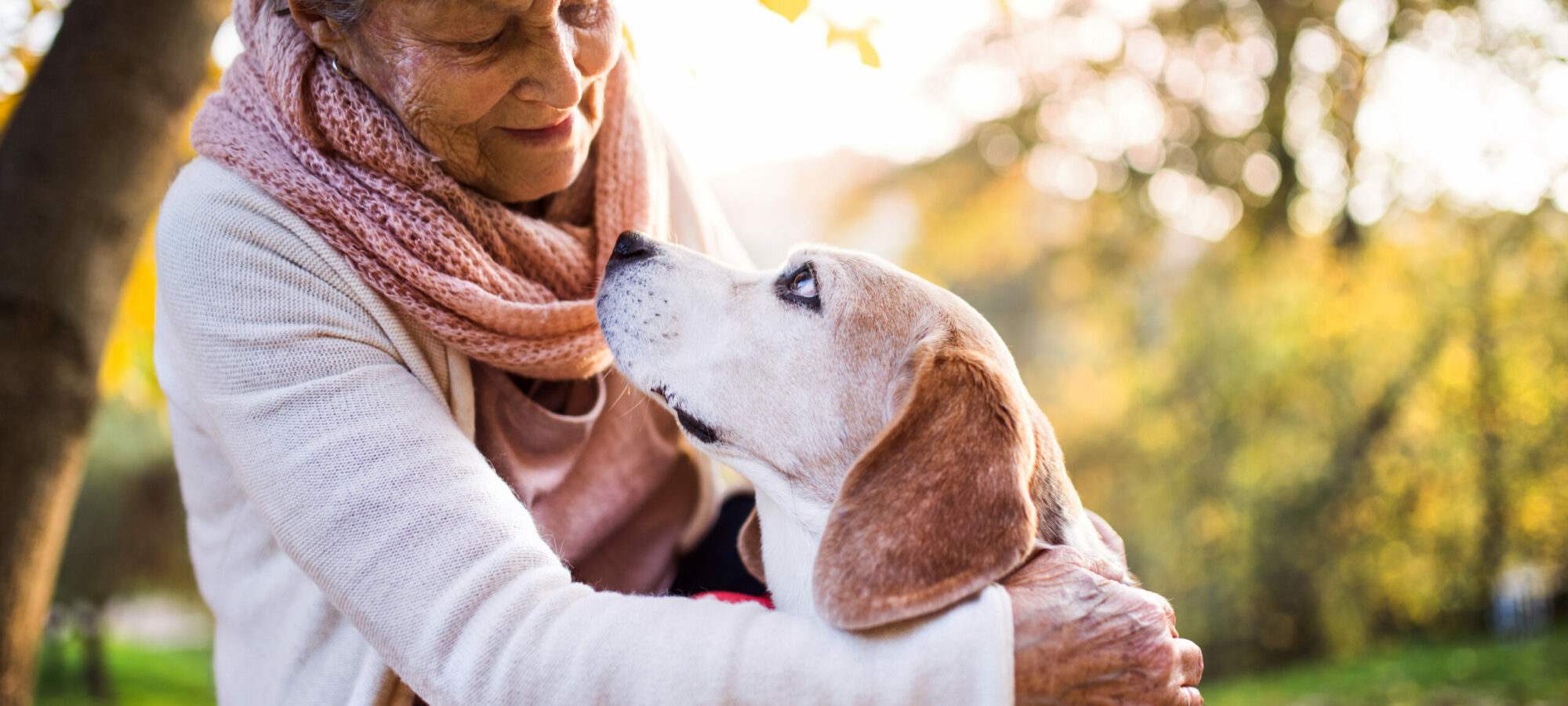 Senior with dog